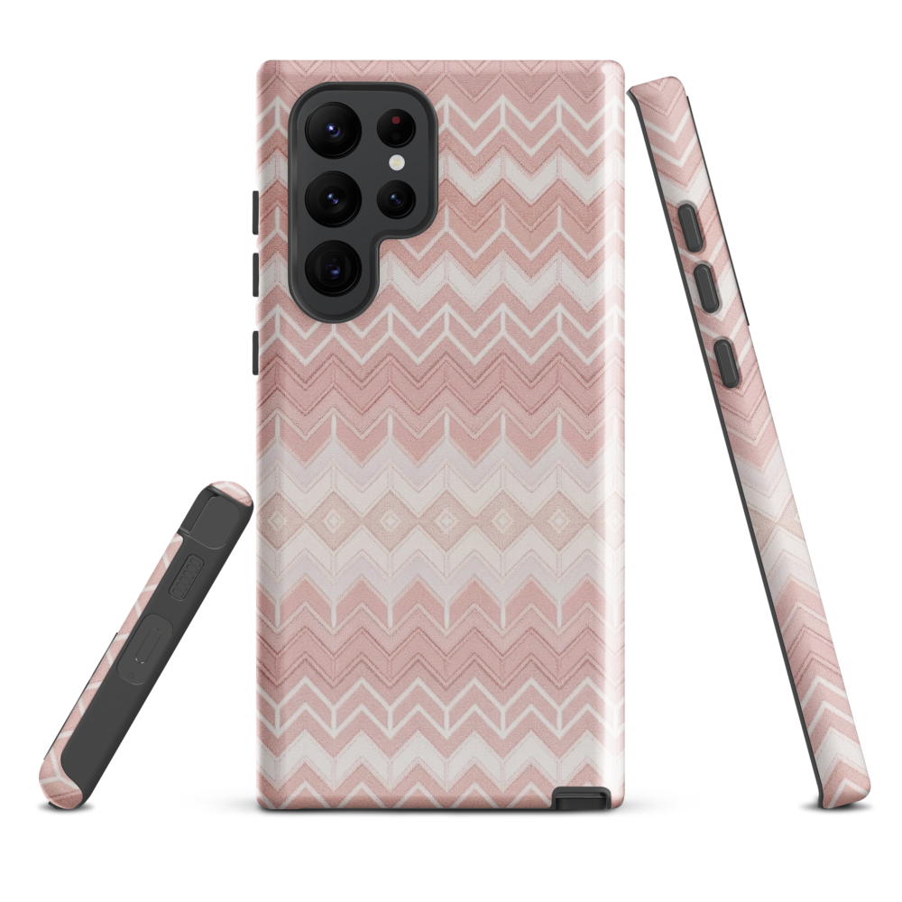 Classic Pink & White Chevron Tough Case for Samsung