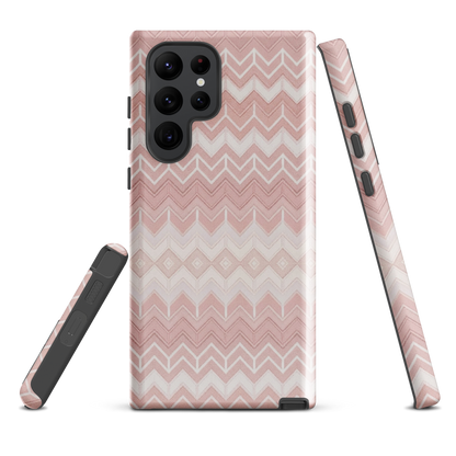 Classic Pink & White Chevron Tough Case for Samsung