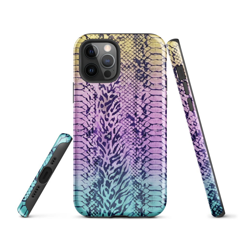 Faded Rainbow Snake Skin Zebra & Leopard Print Tough Case for iPhone®