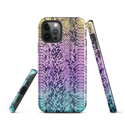 Faded Rainbow Snake Skin Zebra & Leopard Print Tough Case for iPhone®