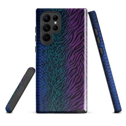 Blue to Purple Dark Snake Zebra & Leopard Print Tough Case for Samsung
