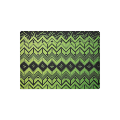 Lime Green Zebra & Leopard Print Special Edition Chevron Pattern Glass Cutting Board