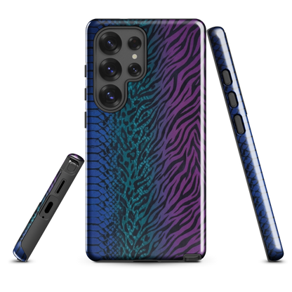Blue to Purple Dark Snake Zebra & Leopard Print Tough Case for Samsung