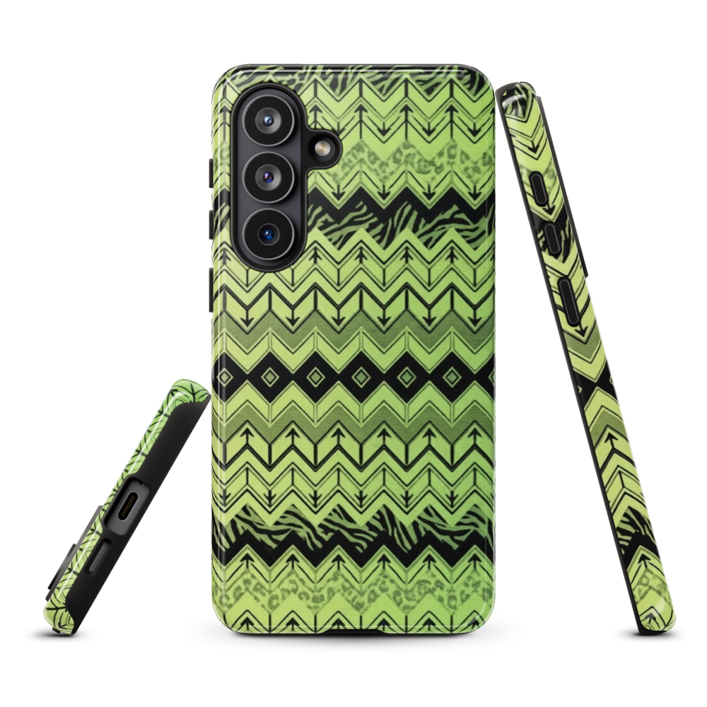 Lime Green Zebra & Leopard Print Chevron Tough Case for Samsung