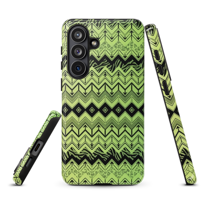 Lime Green Zebra & Leopard Print Chevron Tough Case for Samsung