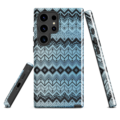 Blue Chevron Pattern Leopard & Zebra Print Tough Case for Samsung