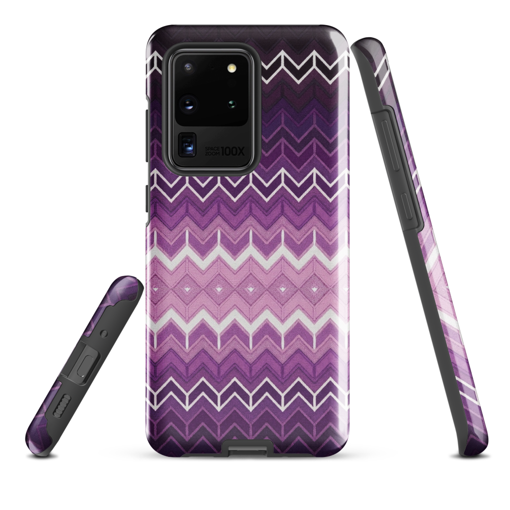 Purple Classic Chevron White Pattern Tough Case for Samsung