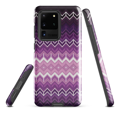 Purple Classic Chevron White Pattern Tough Case for Samsung