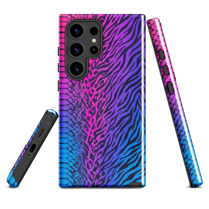 Hot Pink & Blue Snake Skin Zebra & Leopard Print Tough Case for Samsung