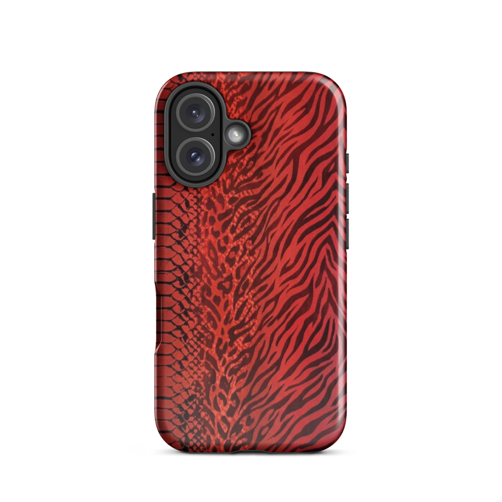 Red Zebra Snake & Leopard Print Tough Case for iPhone®