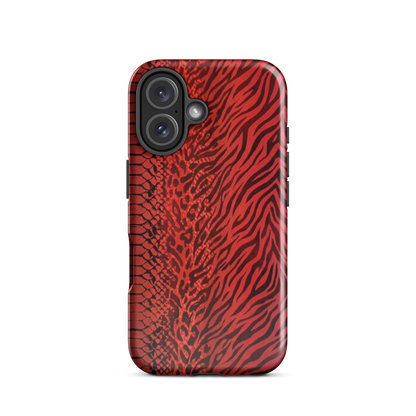 Red Zebra Snake & Leopard Print Tough Case for iPhone®