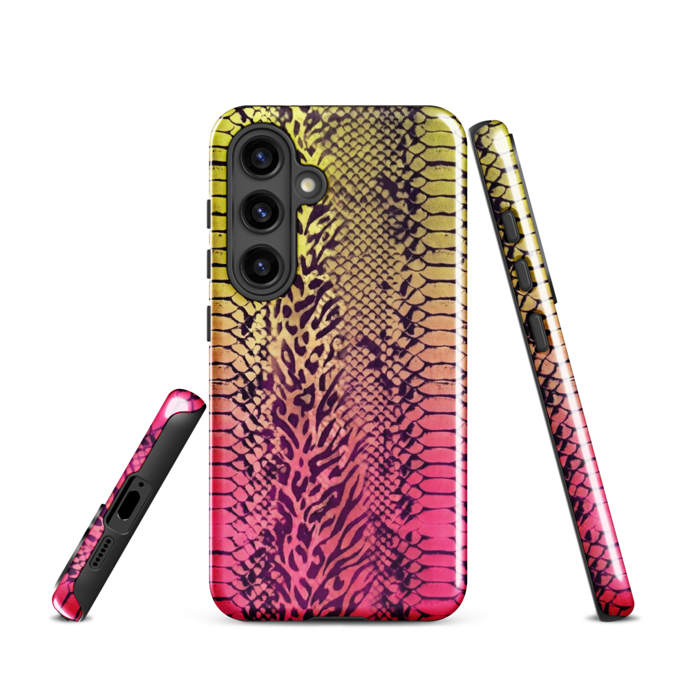 Yellow & Pink Snake Skin & Leopard Print Tough Case for Samsung