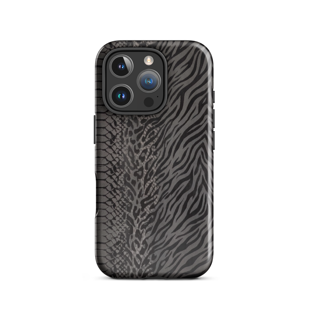 Dark Gray Zebra Print y2k inspired Tough Case for iPhone®