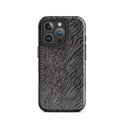 Dark Gray Zebra Print y2k inspired Tough Case for iPhone®