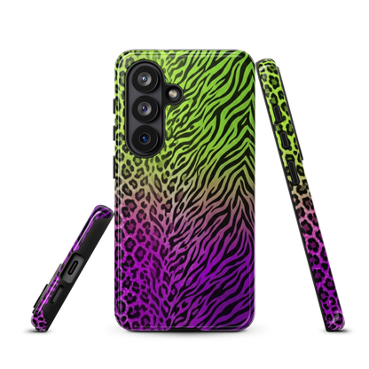 Neon Green & Purple Zebra & Leopard Print Tough Case for Samsung