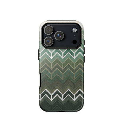 Green Chevron Tough Case for iPhone®
