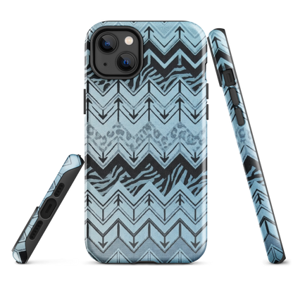 Blue Chevron Zebra & Leopard Print Tough Case for iPhone®