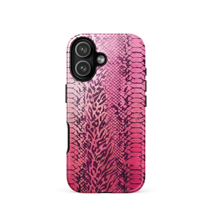 Pink Leopard Print and Snake Skin Tough Case for iPhone®