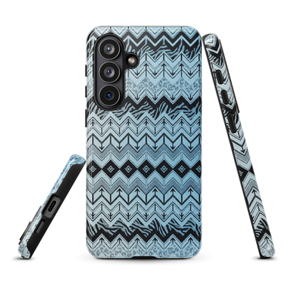 Blue Chevron Pattern Leopard & Zebra Print Tough Case for Samsung