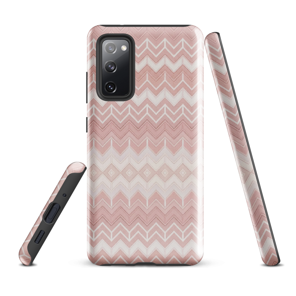 Classic Pink & White Chevron Tough Case for Samsung