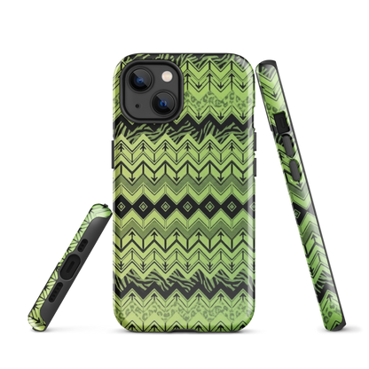 Lime Green Chevron Zebra & Leopard Print Tough Case for iPhone®