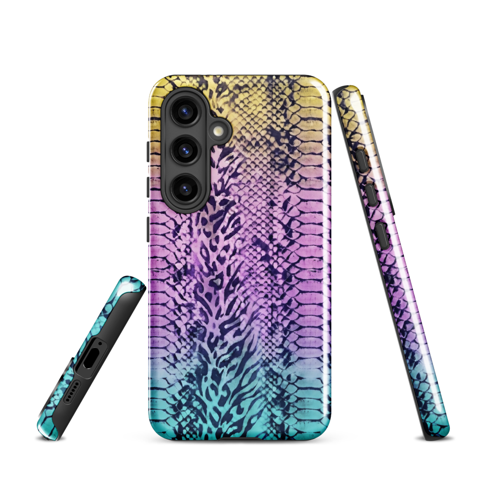 Faded Rainbow Snake Skin Zebra & Leopard Print  Tough Case for Samsung