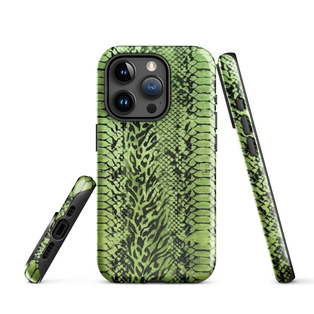 Green Snake Skin & Leopard Print Tough Case for iPhone®