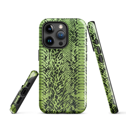Green Snake Skin & Leopard Print Tough Case for iPhone®