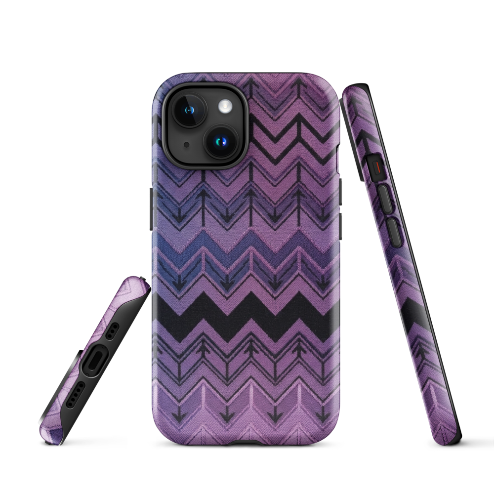 Purple Chevron & Blue Pattern Tough Case for iPhone®