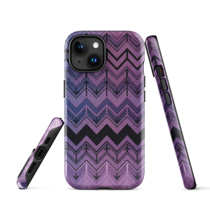 Purple Chevron & Blue Pattern Tough Case for iPhone®