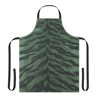 Green Tiger Print Strap Apron