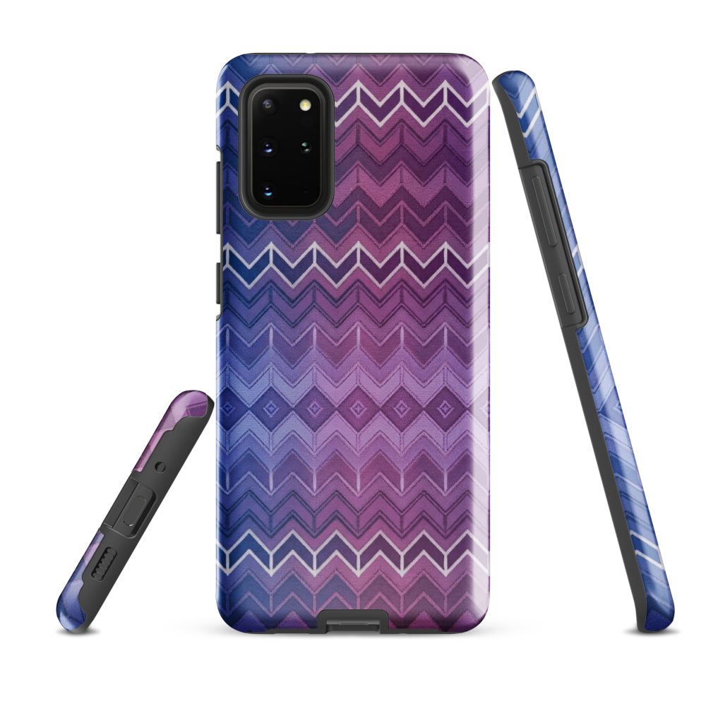 Purple & Blue Classic Chevron Print Tough Case for Samsung