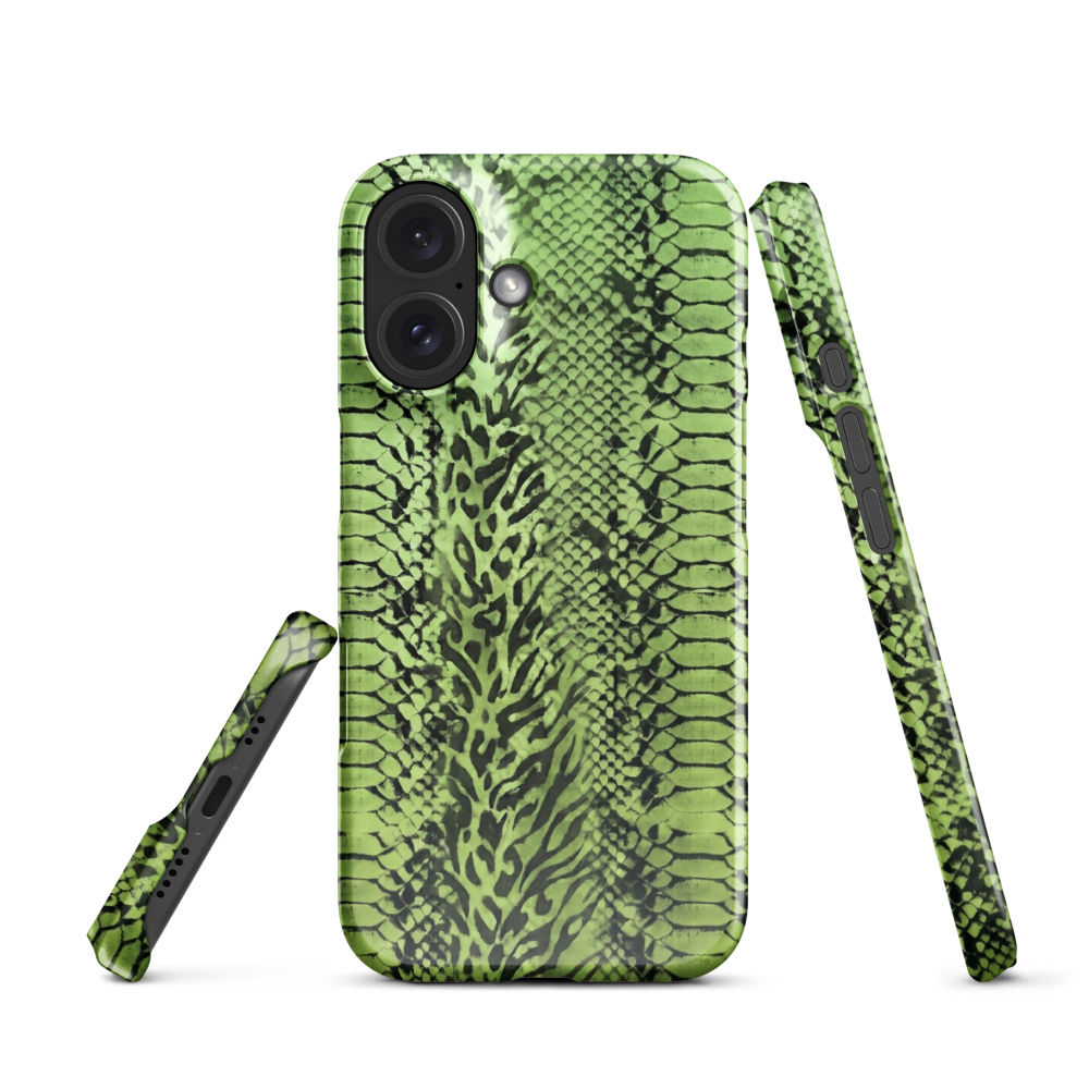 Green Snake Leopard & Zebra Print Snap Case for iPhone