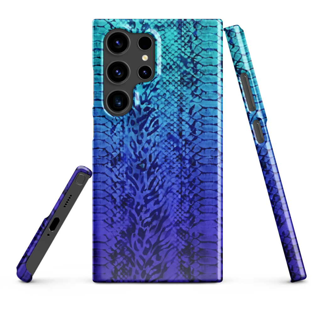 Vibrant Blue Snake & Leopard Print Snap Case for Samsung