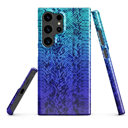 Vibrant Blue Snake & Leopard Print Snap Case for Samsung