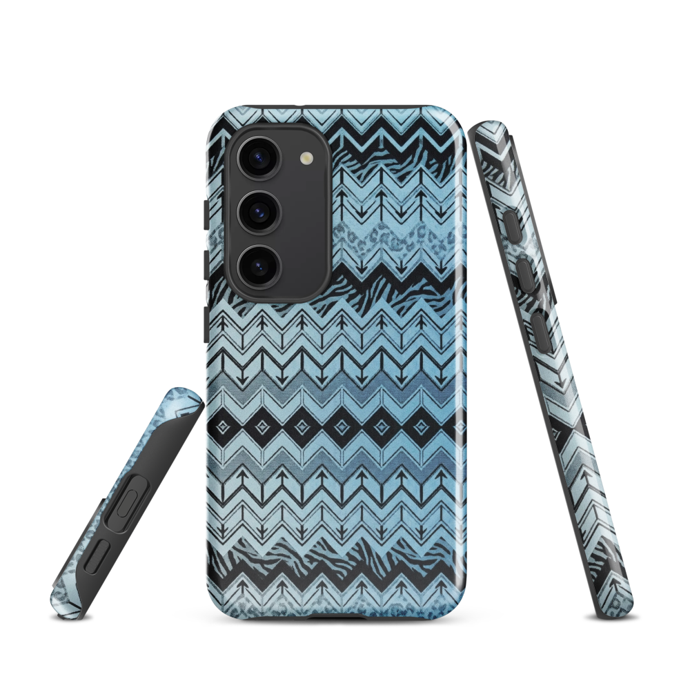 Blue Chevron Pattern Leopard & Zebra Print Tough Case for Samsung