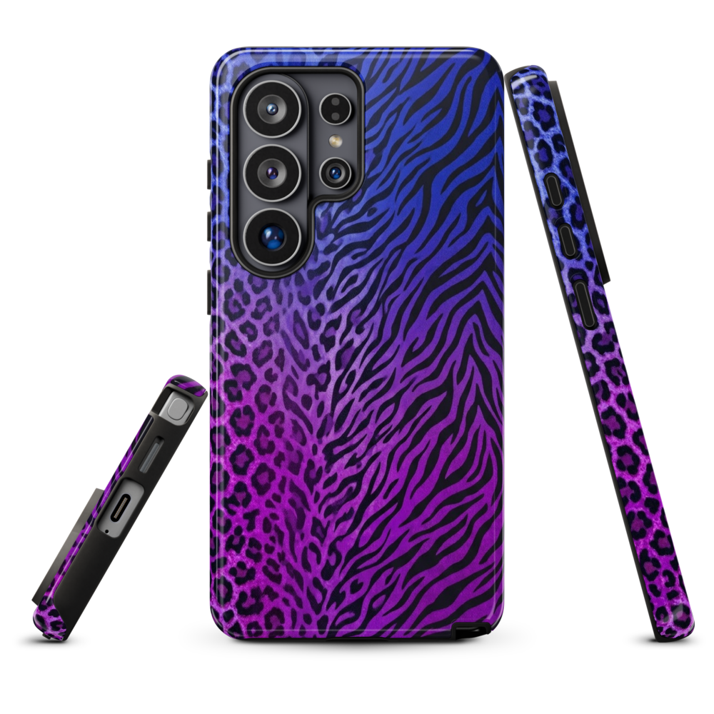 Blue to Purple Zebra & Leopard Print Tough Case for Samsung