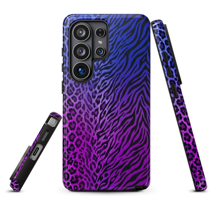 Blue to Purple Zebra & Leopard Print Tough Case for Samsung