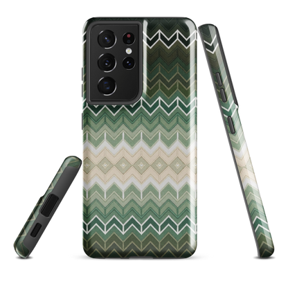 Green Chevron Classic White Pattern Tough Case for Samsung