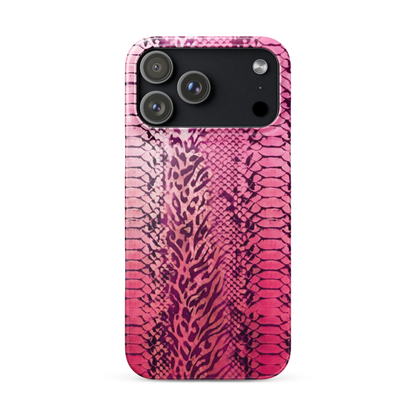 Hot Pink to Light Pink Zebra Print Snap Case for iPhone