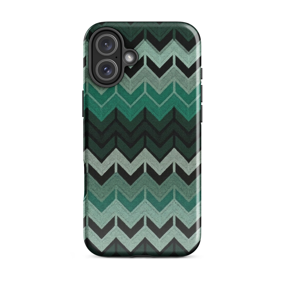 Green Chevron Tough Case for iPhone®