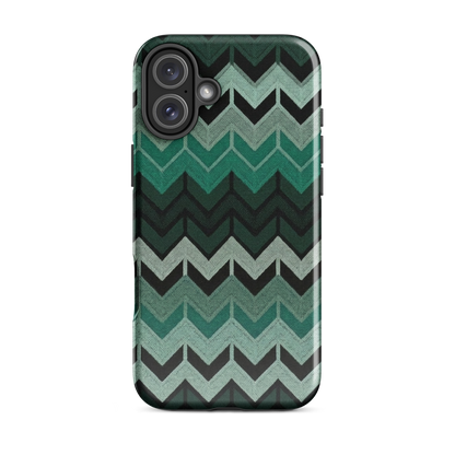 Green Chevron Tough Case for iPhone®