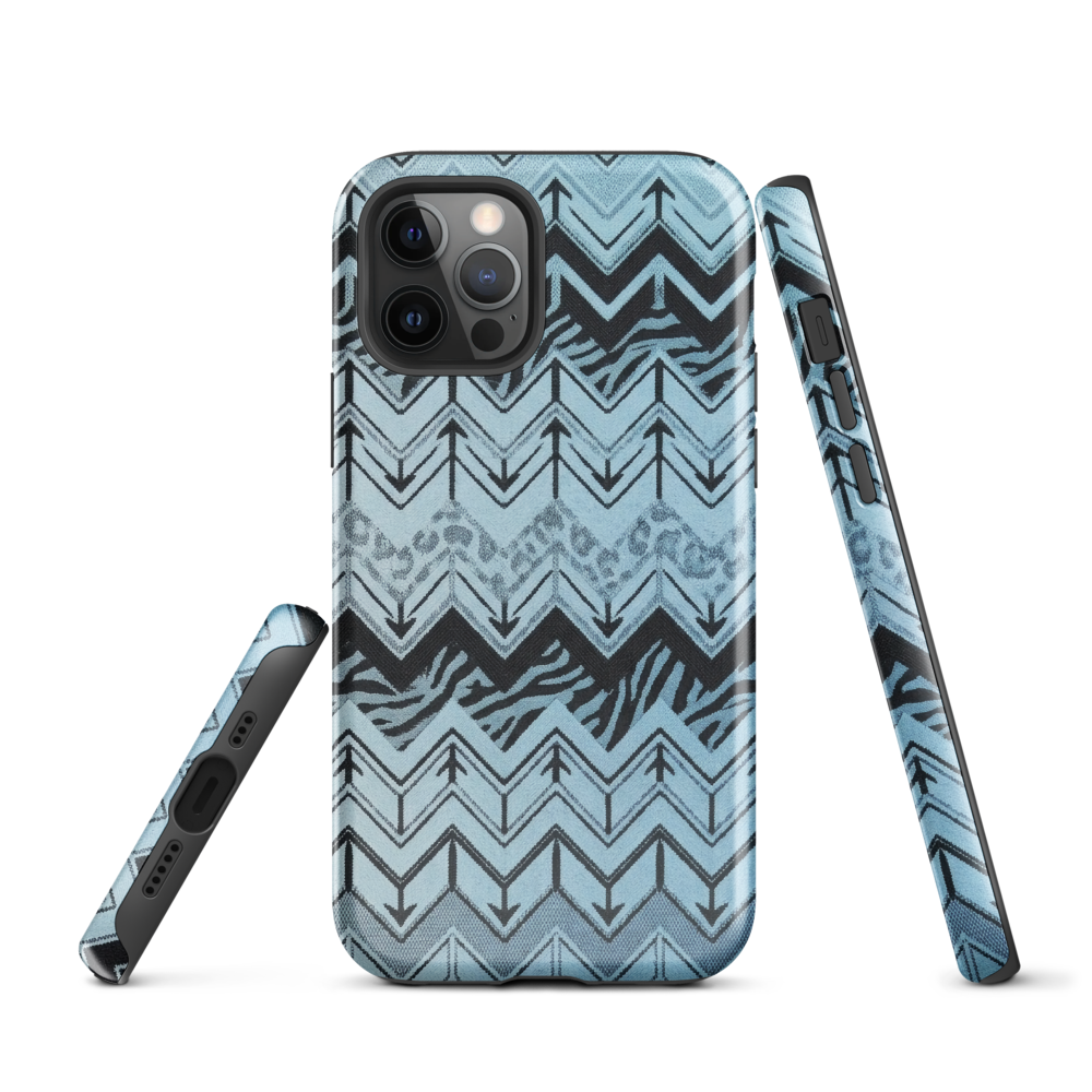 Blue Chevron Zebra & Leopard Print Tough Case for iPhone®