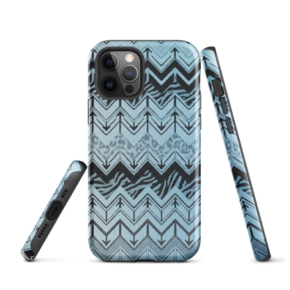 Blue Chevron Zebra & Leopard Print Tough Case for iPhone®