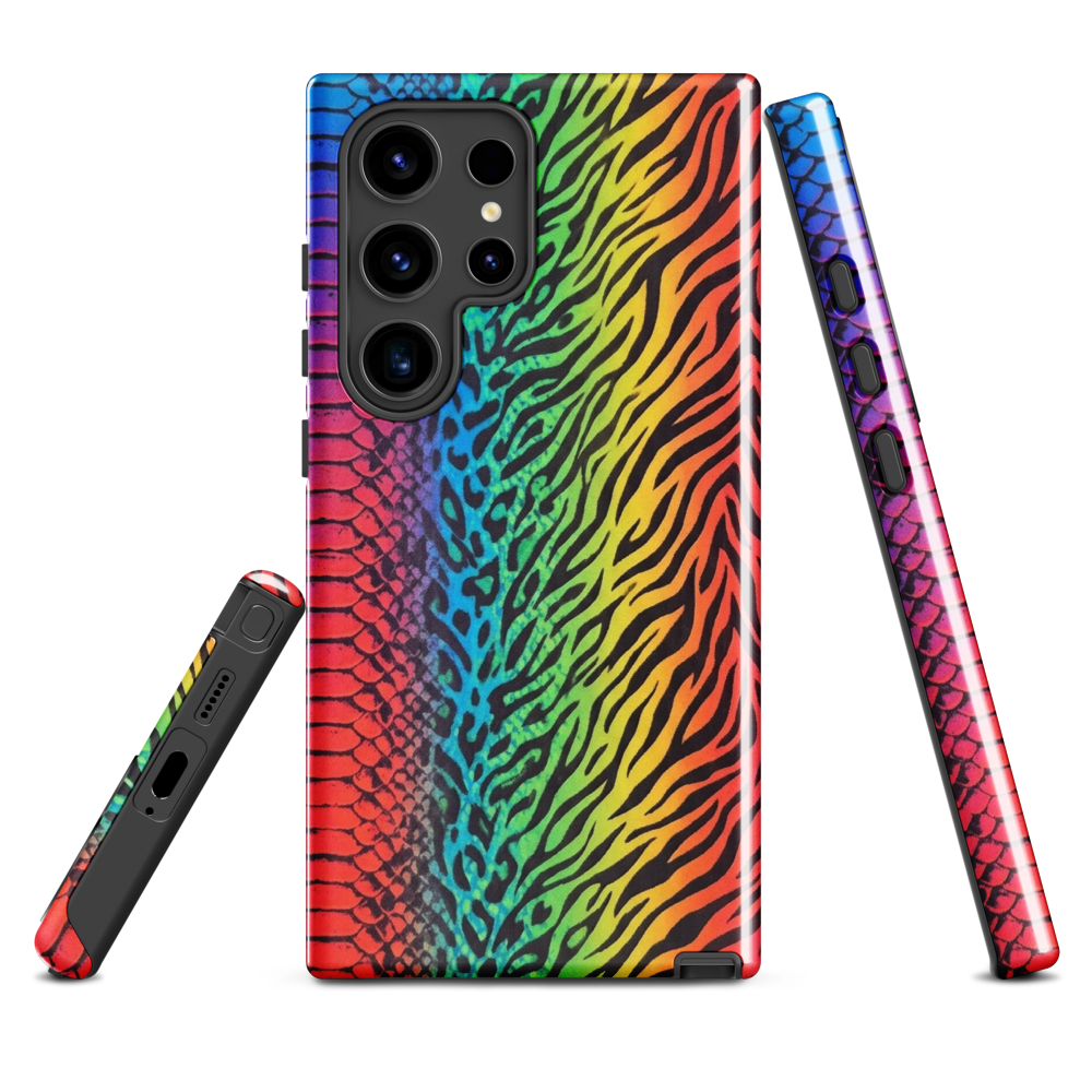Vibrant Rainbow Snake Skin Zebra & Leopard Print Tough Case for Samsung