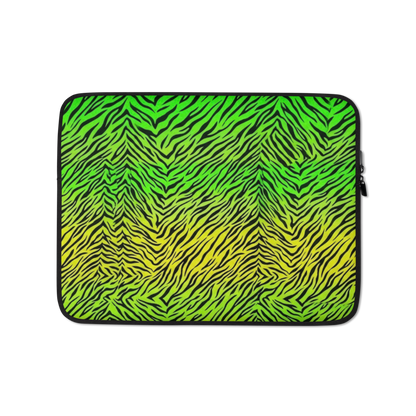 Green & Yellow Zebra Print Laptop Sleeve