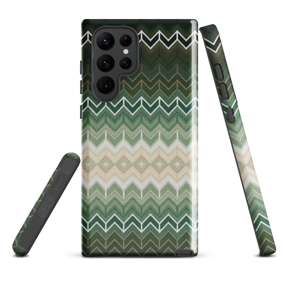 Green Chevron Classic White Pattern Tough Case for Samsung