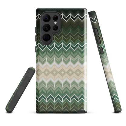Green Chevron Classic White Pattern Tough Case for Samsung