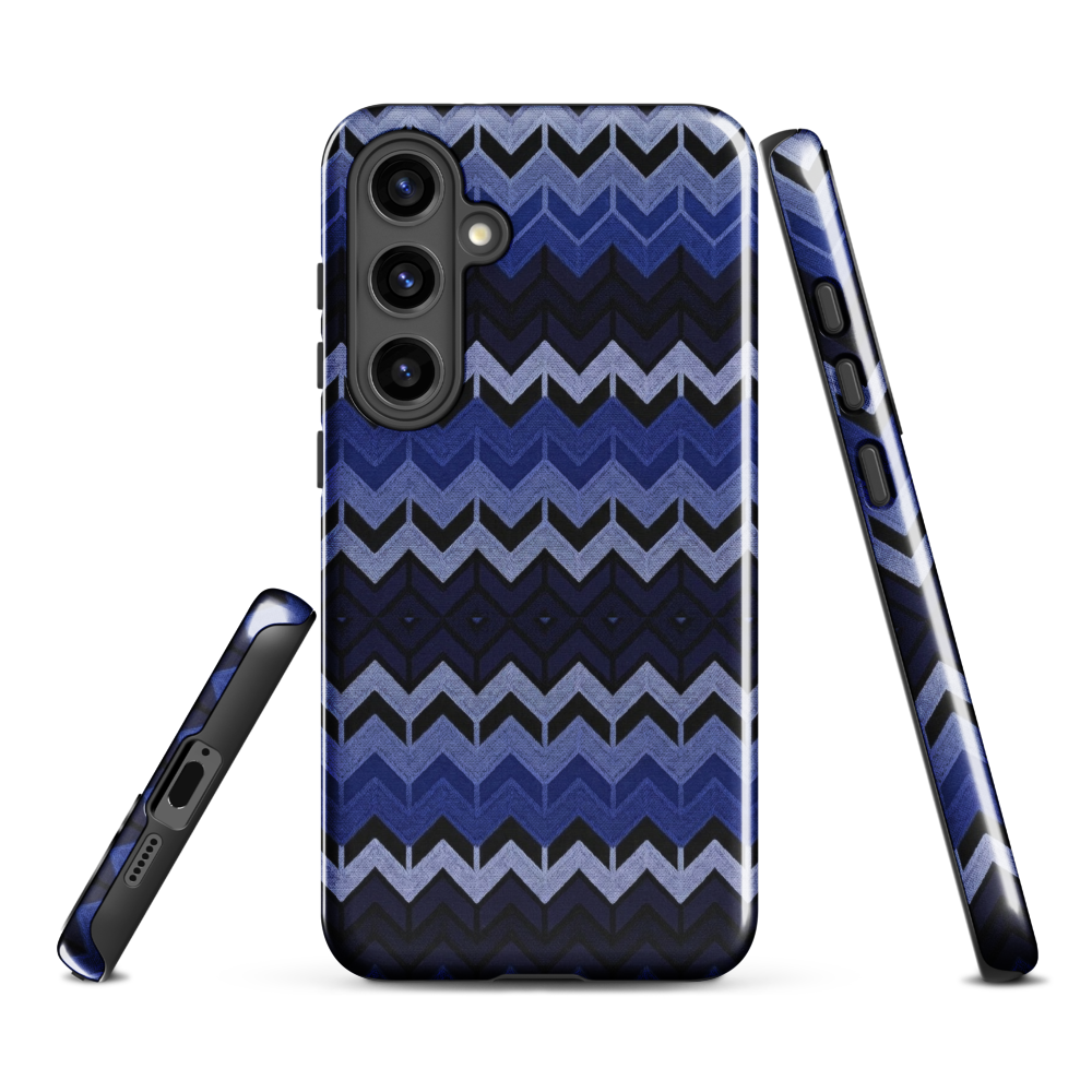 Blue Chevron Pattern Tough Case for Samsung