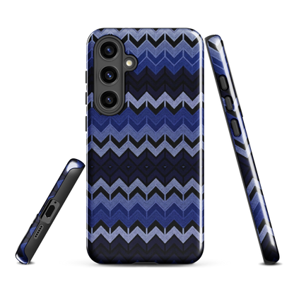 Blue Chevron Pattern Tough Case for Samsung